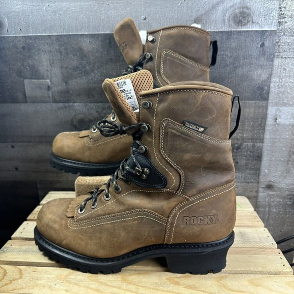 ROCKY Brown Tassle‎ Insulated Waterproof Work Boot Mens Size 8 Wide